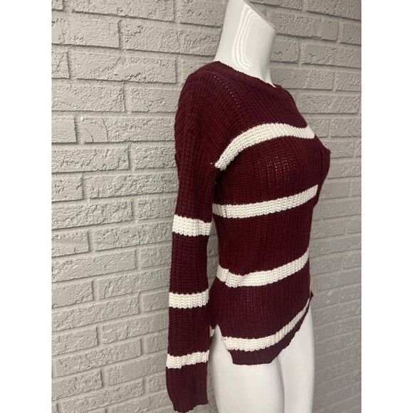 Love by Chesley Stripe Chunky Hi-Low Sweater Size S - Picture 4 of 9
